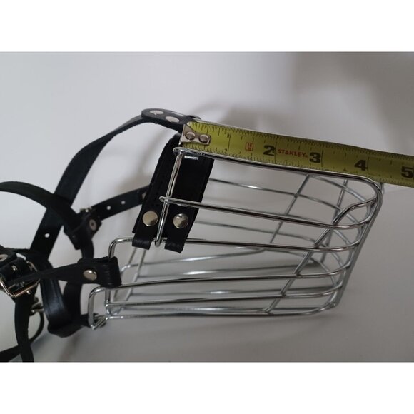 BRONZEDOG Dog Muzzle German Shepherd Wire Basket Metal Mask Leather LARGE - Picture 3 of 13